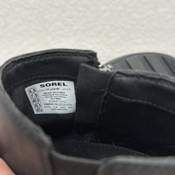 NEW Sorel Evie ll Black Leather Waterproof Ankle Boots Size 9.5 - Picture 10 of 11